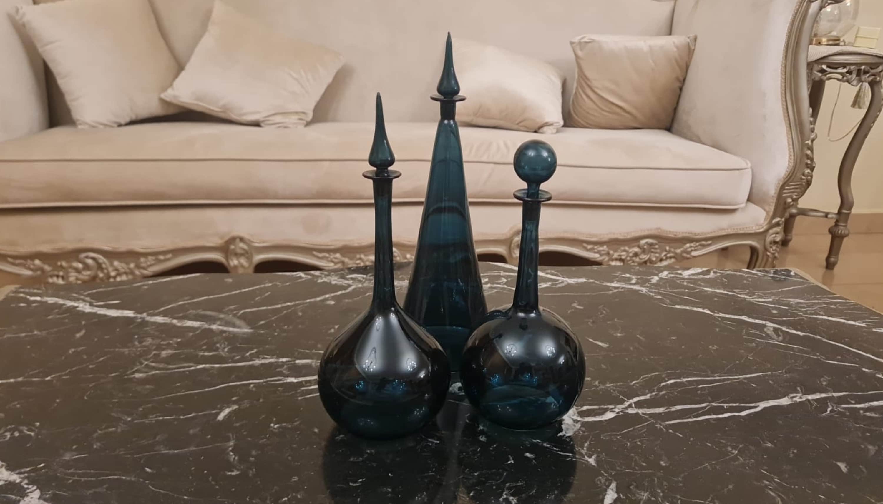 black glass decorative finials