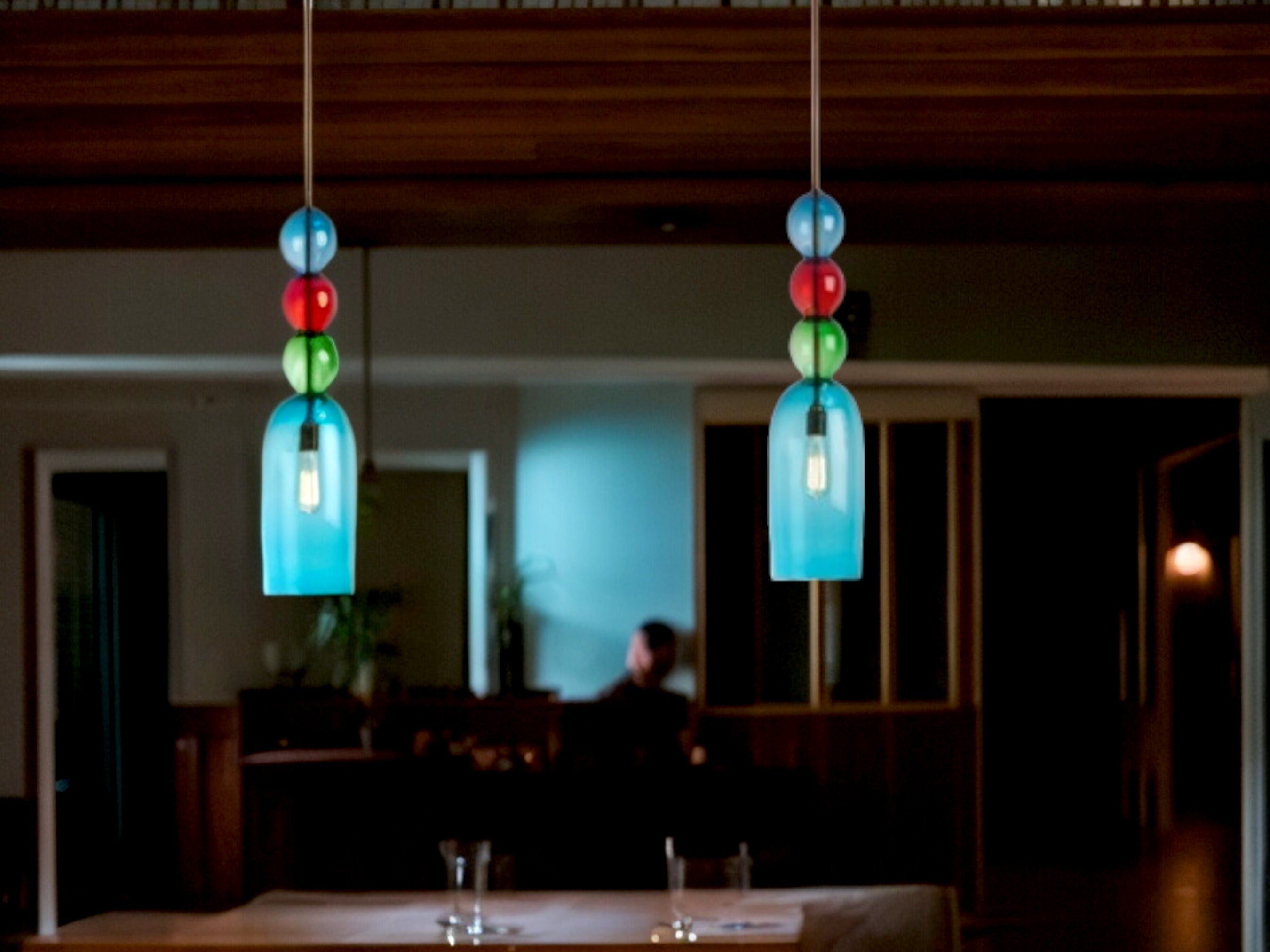 Exclusive Blown Glass Pendant Light - Trendy Kitchen & Home Decor Fixture - Dining Room Ceiling Lamp-Custom Blown Glass Pendant Light