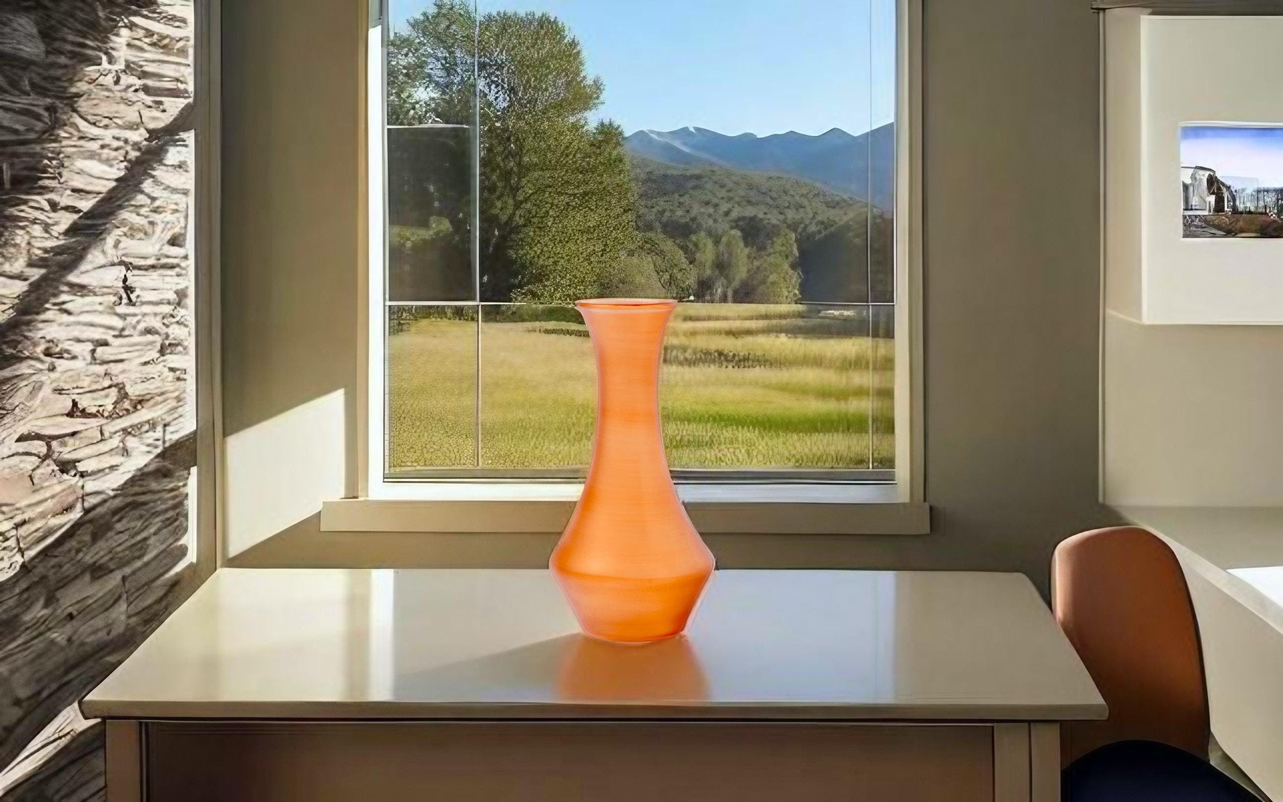 Vintage Art Deco Glass Vase - Handblown Colored Glassware - Unique Flower Vase for Stylish Home Deco