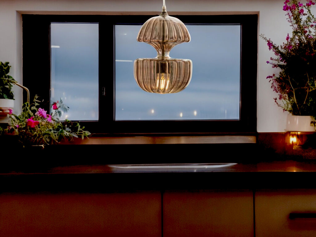 Artisan Handblown Glass Pendant light - Modern Kitchen Island Lighting - Contemporary Ceiling Light - Handmade Kitchen decoration