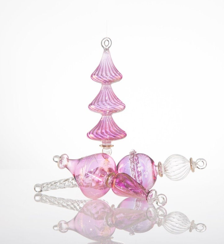 Elegant Egyptian Glass Christmas Ornaments - Set of 3 Adorable Hanging Decorations-Gorgeous Set of 3 Glass Xmas Ornaments