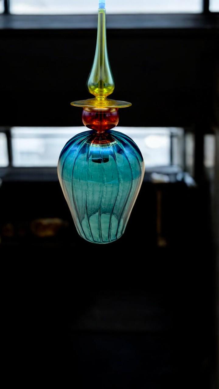Artisan-Made Glass Ceiling Light - Modern Kitchen Illumination - Chic Dining Room Pendant-Customizable Handblown Glass Pendant Light