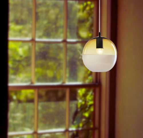 Art Deco Glass Pendant Light Handmade Vintage Style Ceiling Lamp for Dining Room or Living Room Custom Blown Glass Light Fixture