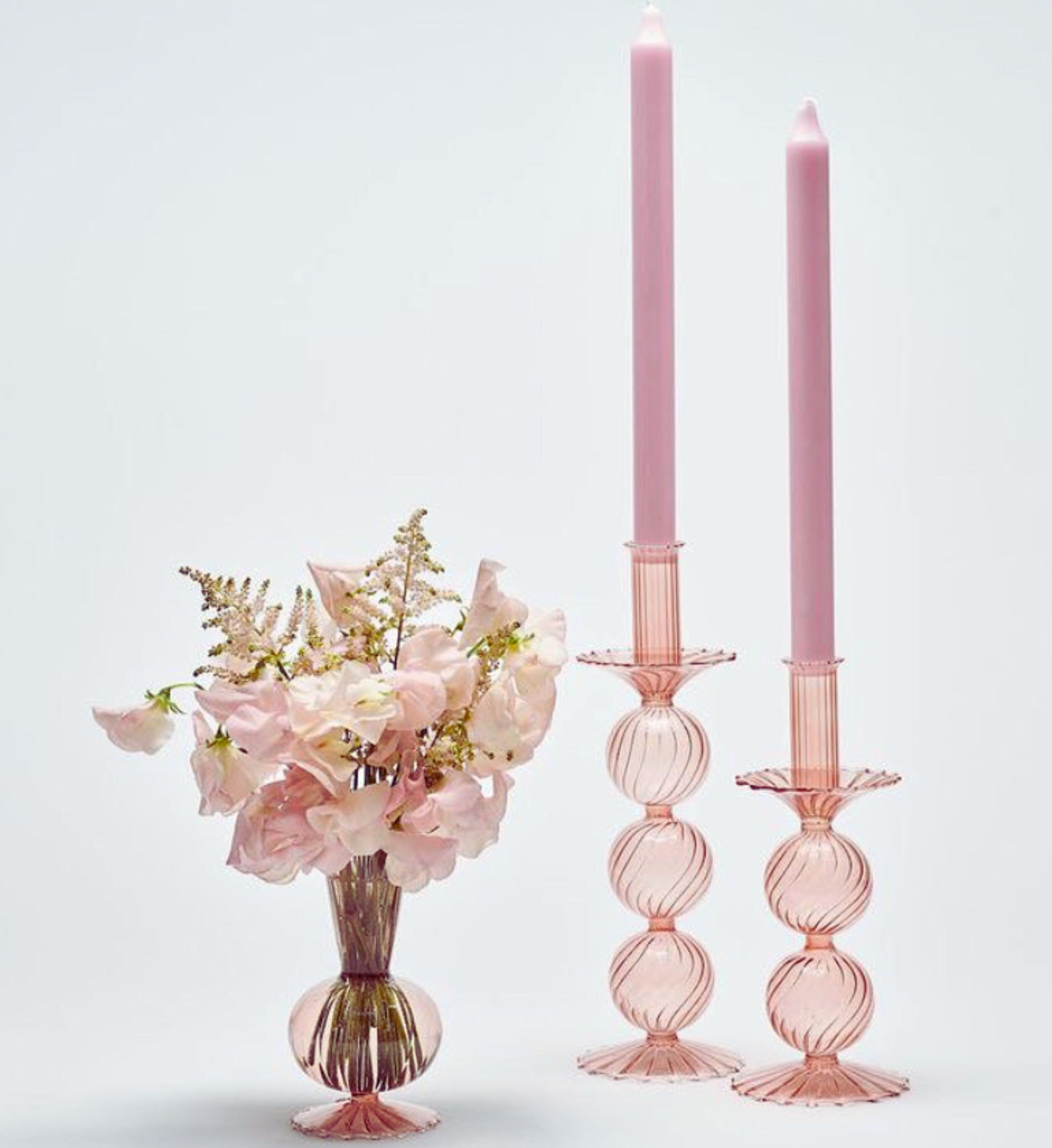 bulk order Candlestick Holders Handcrafted Glass: Perfect Wedding Gift with a Vintage Touch made with love
