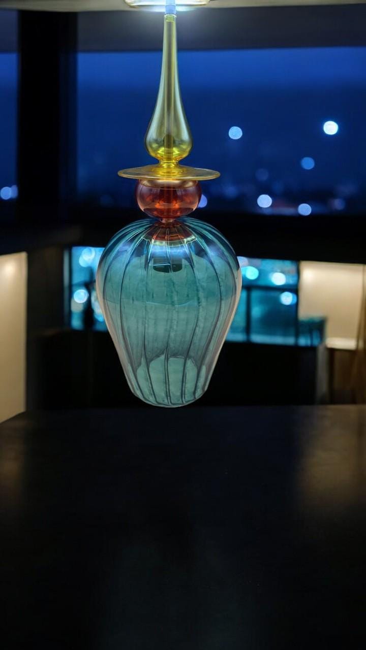 Artisan-Made Glass Ceiling Light - Modern Kitchen Illumination - Chic Dining Room Pendant-Customizable Handblown Glass Pendant Light
