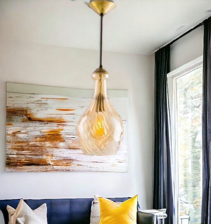 Handcrafted Rustic Pendant Lighting - Glass Kitchen Island Light Fixture-Elegant pendant light