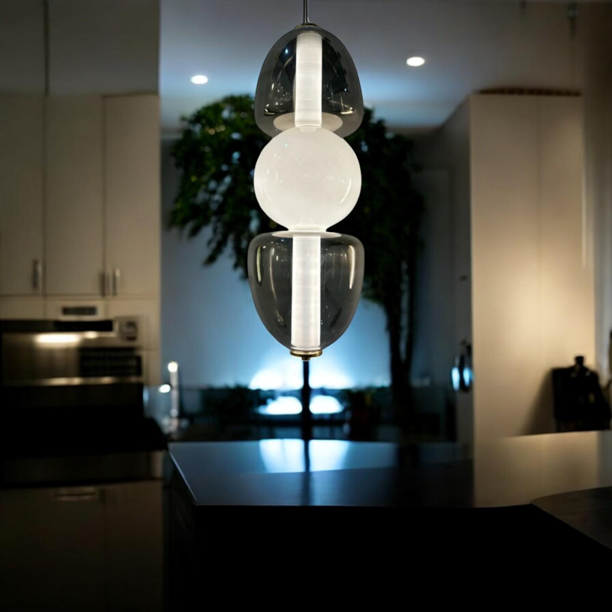 Elegant Personalized Glass Pendant Light - Modern Kitchen Fixture-Trendy Kitchen Deco Pendant