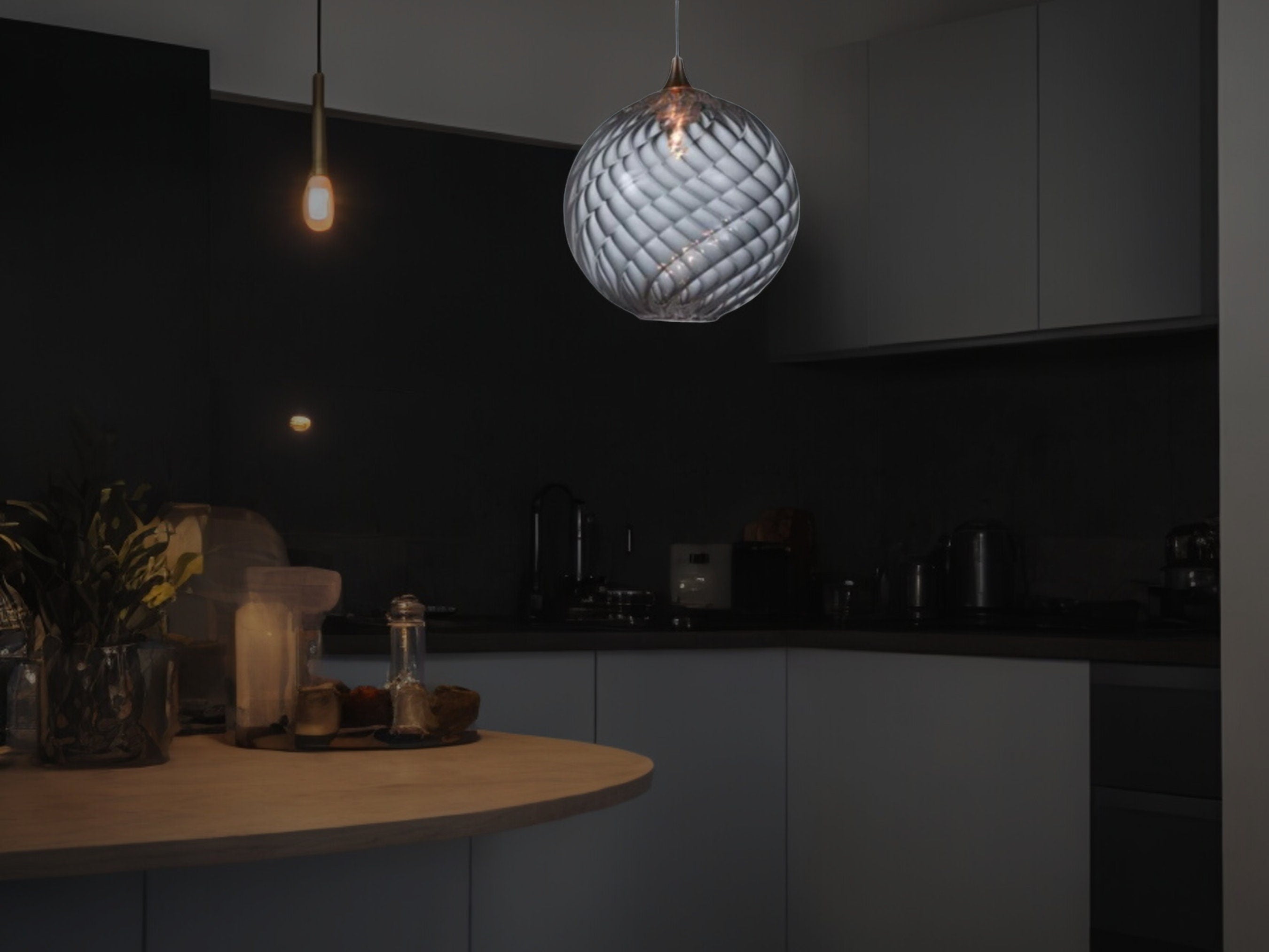 Artisan Chandelier Lamp -Exquisite Handcrafted Glass Pendant Light – Elegant Kitchen Light Fixture-Custom glass pendant light