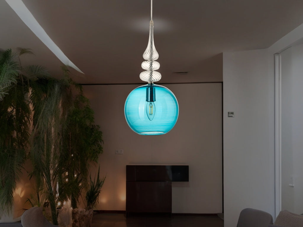 Custom Designed Glass Pendant Light - Exclusive Handcrafted Pendant Light-Chic Kitchen & Dining Room Decor - Ceiling Hanging Lamp-