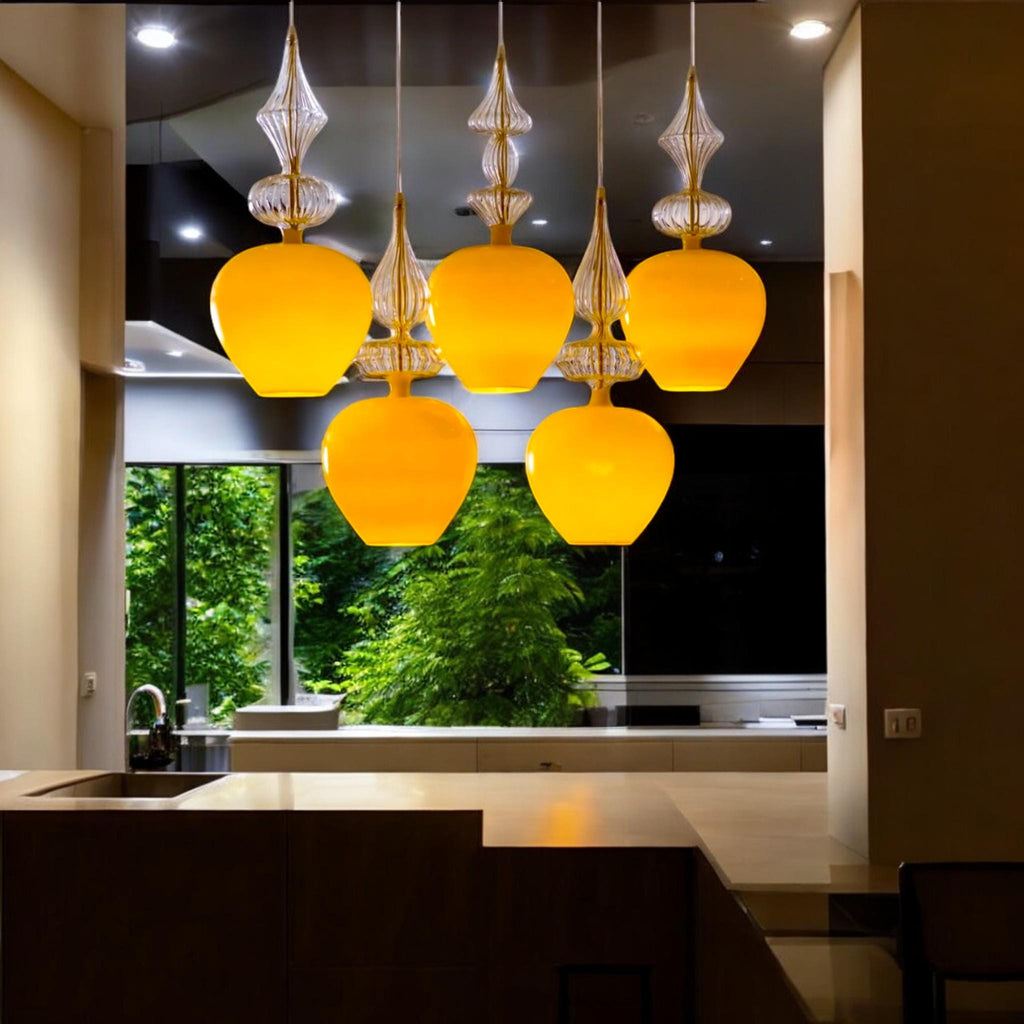 Bespoke Hand Blown Glass Pendant Light | Artisan Ceiling Fixture for Contemporary Homes