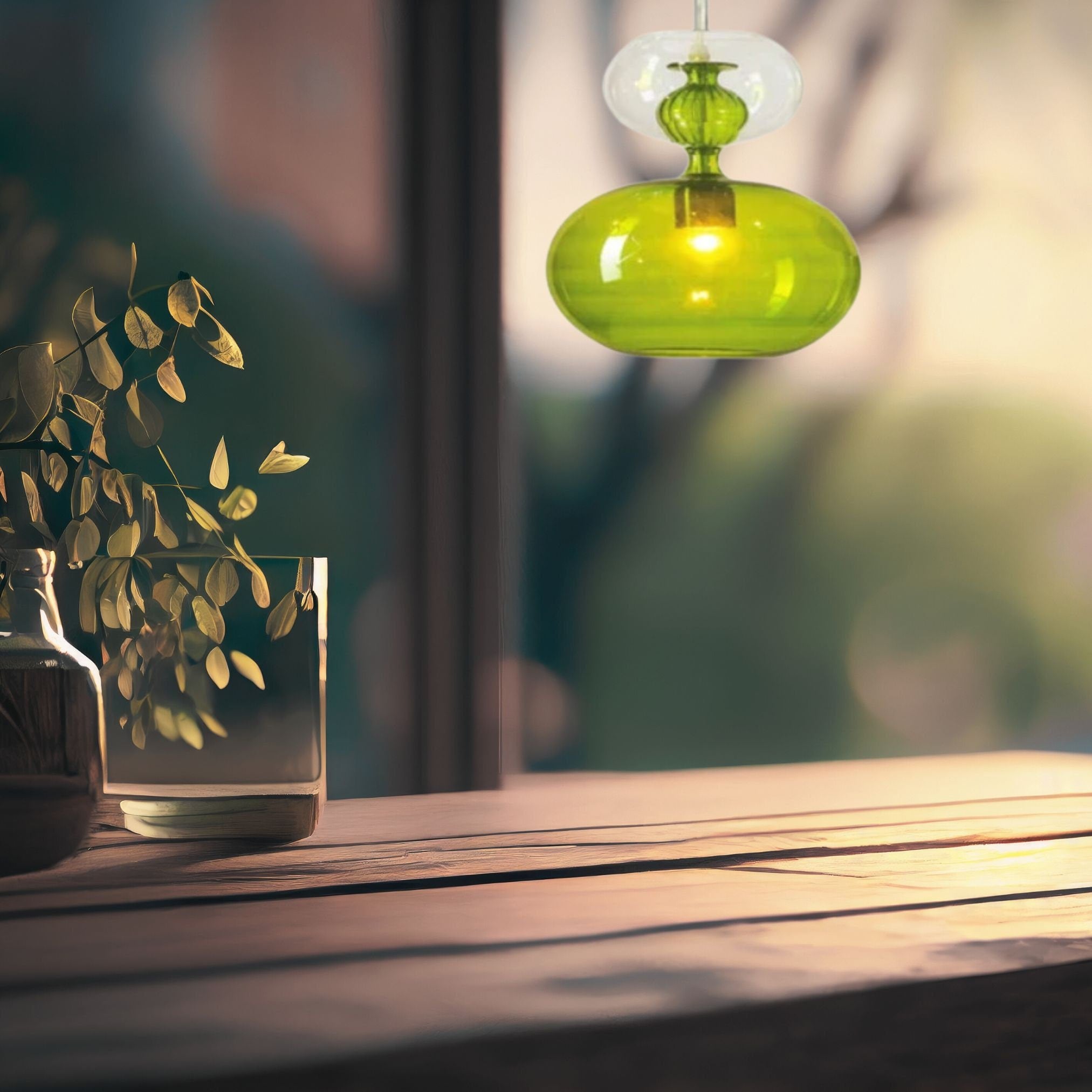 Artistic Blown Glass Pendant Light - Modern Kitchen light Fixture-Stylish Ceiling Decor- Ceiling light-Dining room Hanging lamp