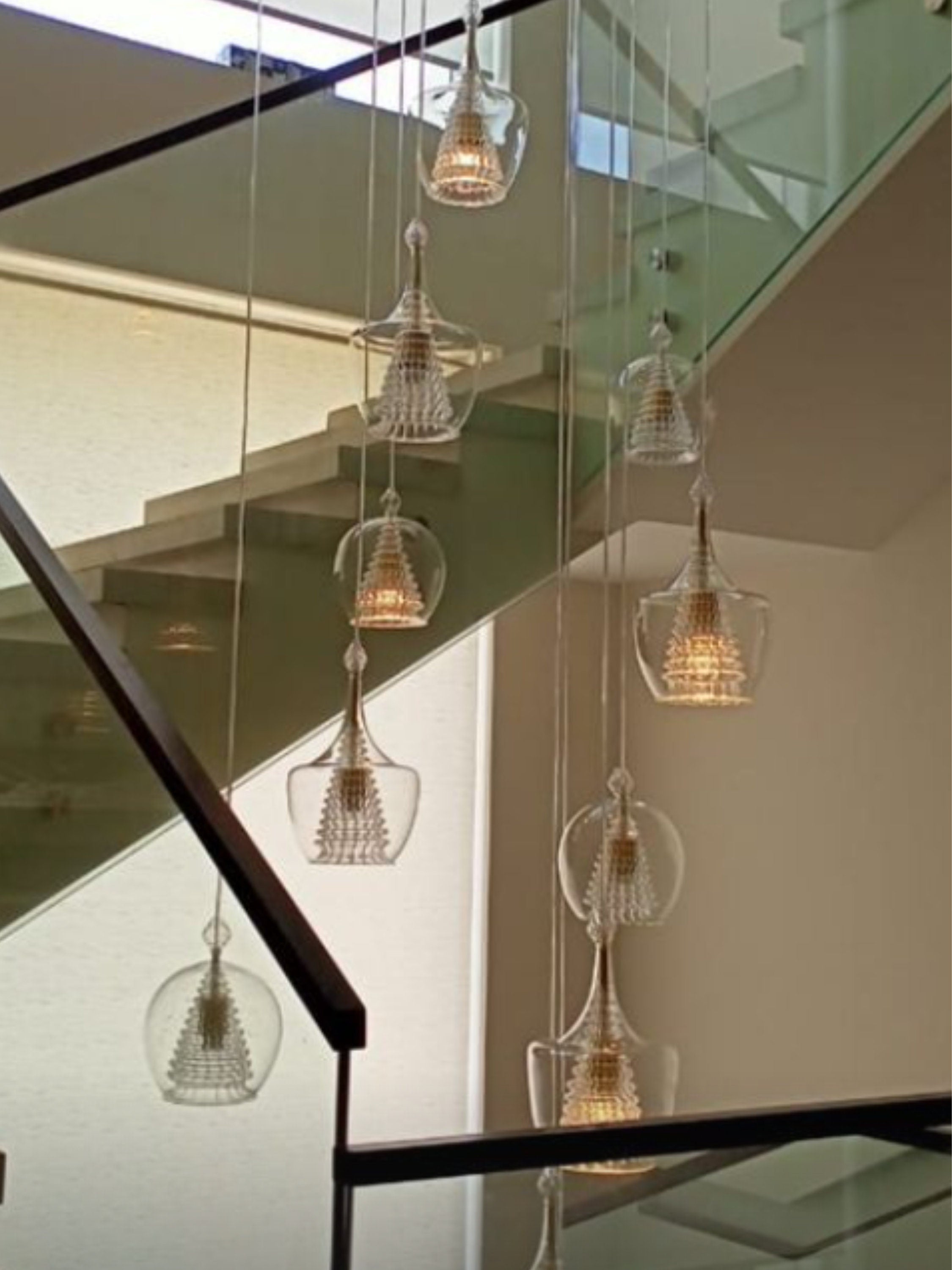 Contemporary Blown Glass Pendant Light - Handmade Kitchen Decoration - Stylish Dining Room Hanging Lamp-Kitchen light Decoration