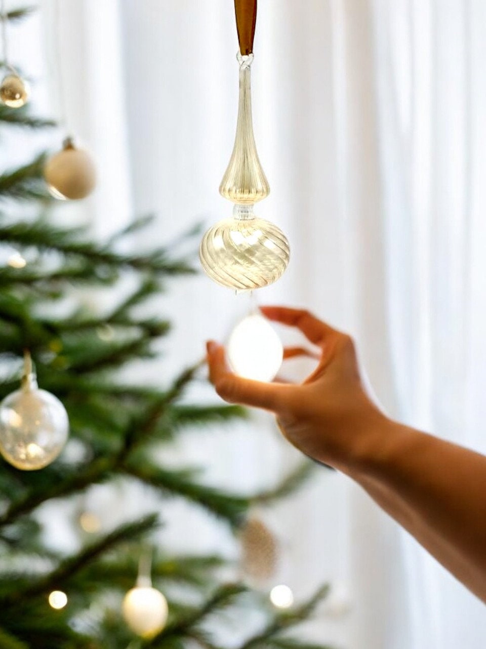 Adorable Gold  Christmas Ornaments - Elegant Tree Decor - Festive Hanging Ornaments - Holiday Tree Topper