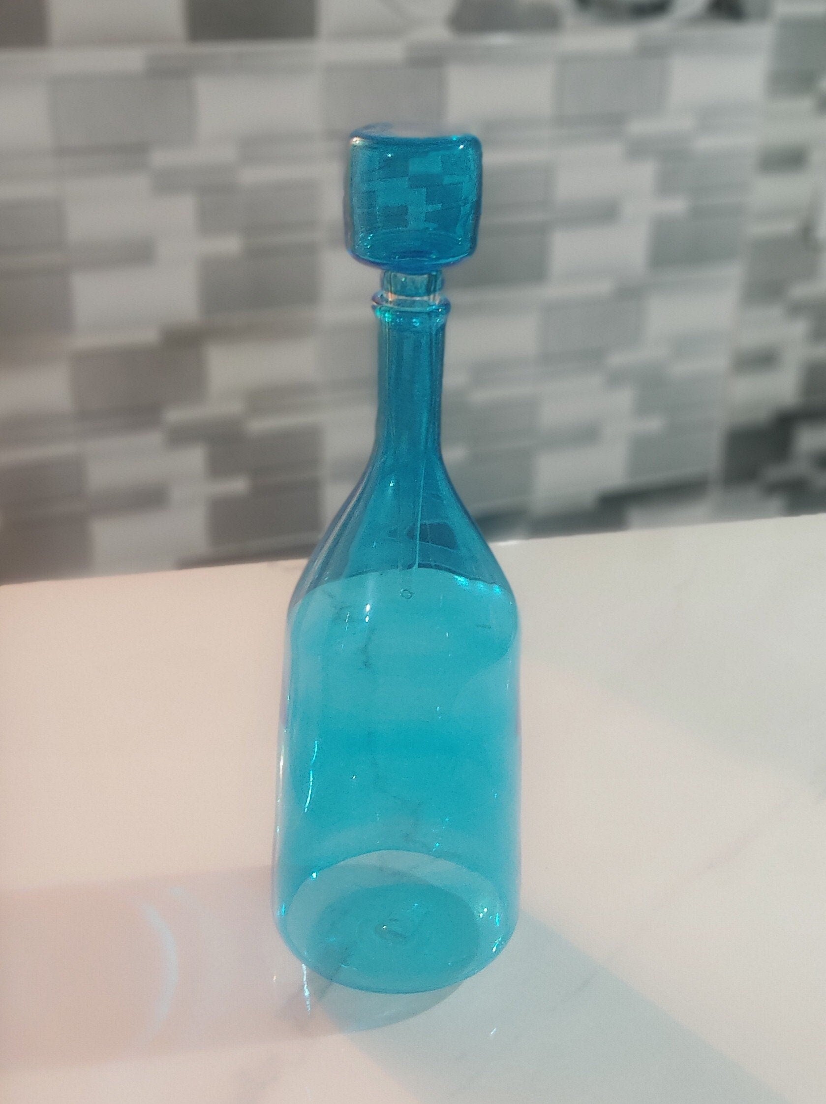 Blue GLASS VASE modern