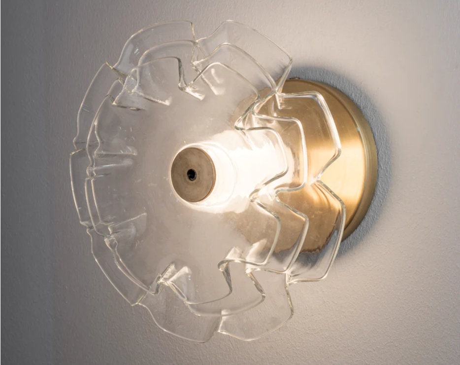 Handcrafted Floral Applique Glass Décor: Wall-Mounted Lighting Collection for Bedrooms, Bathrooms- Modern Wall Sconces - Elegant Wall Lamps