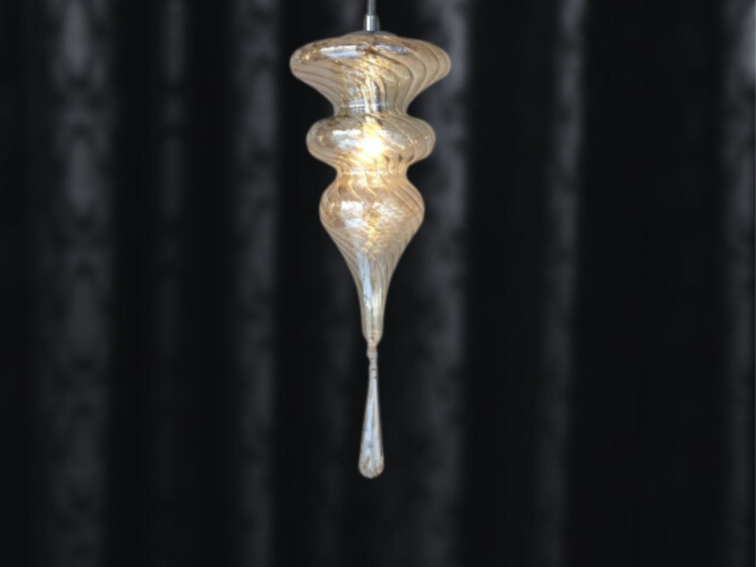 blown glass  pendant light, Unique light fixture, Kitchen décor, Ceiling light, Home décor modern, Light pendants, Dining room Hanging lamp