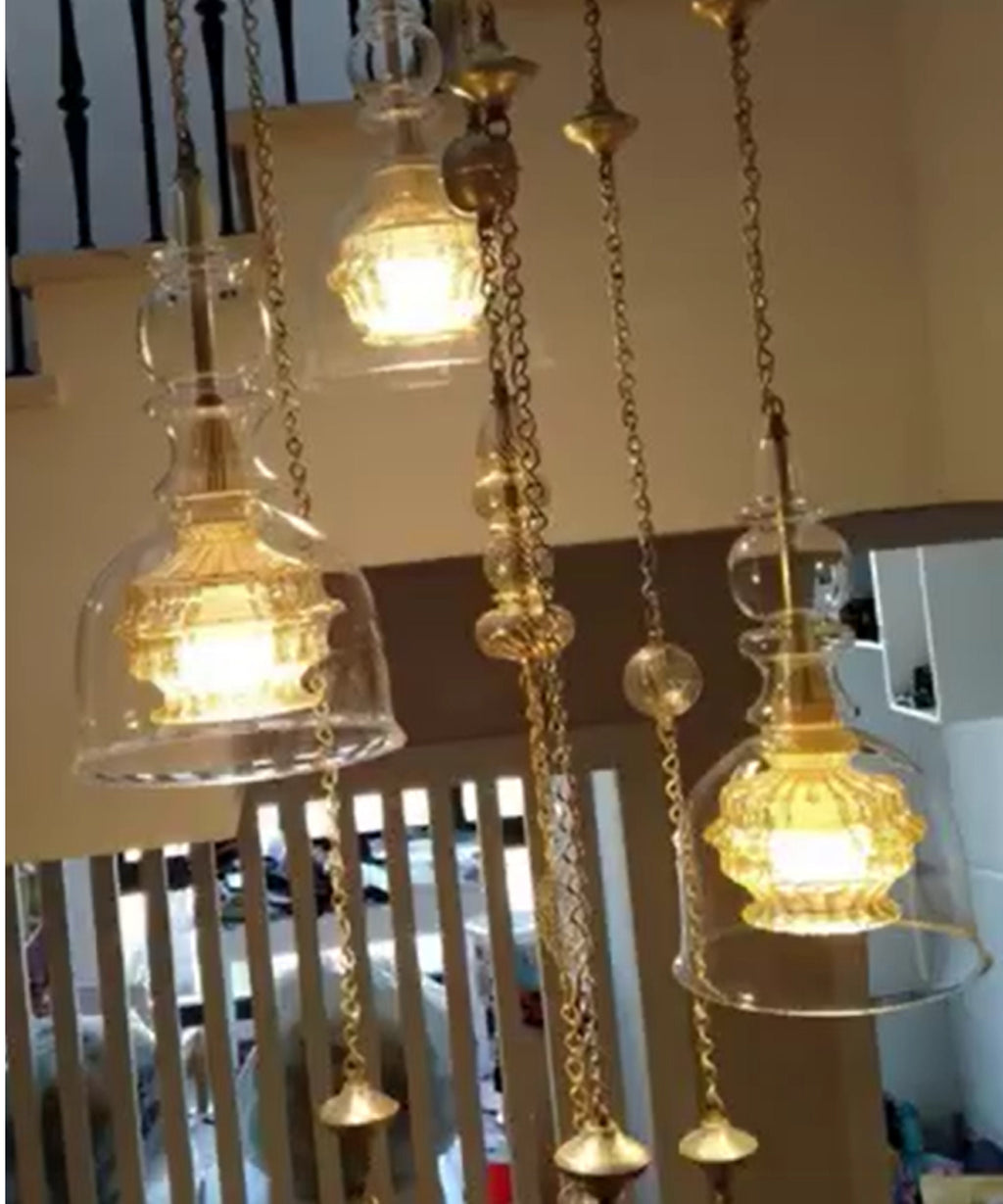 Blown Glass pendant light - Modern pendant light - kitchen island light - ceiling light fixture - dining room  pendant  - pendants lights