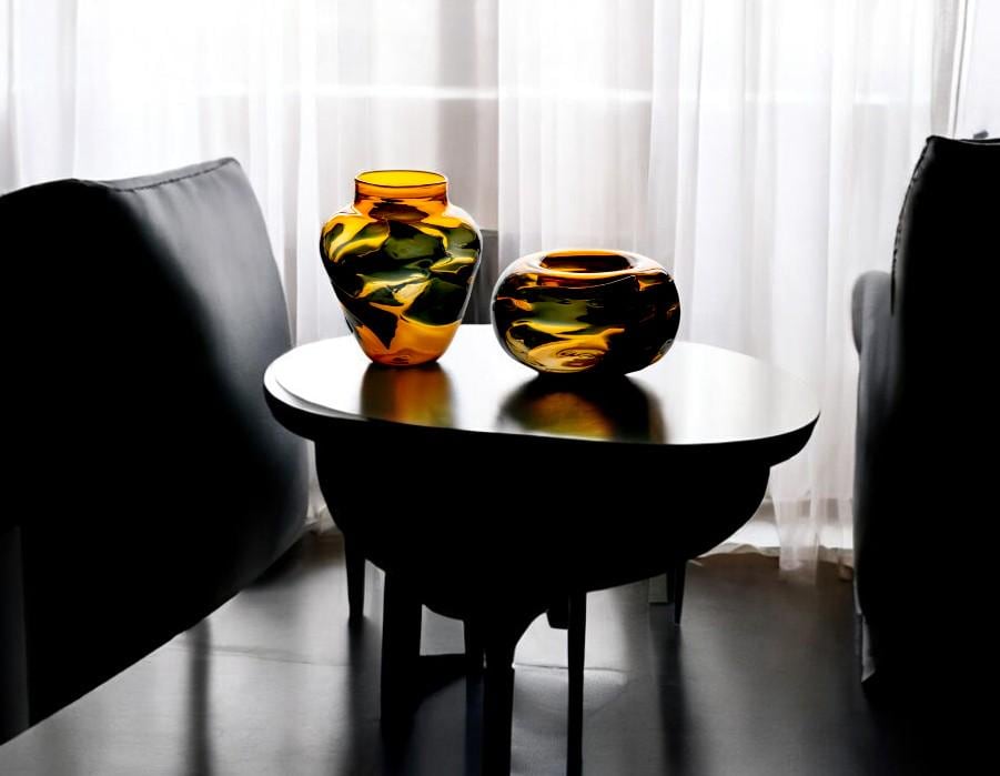 Set of 2 Chic Colorful Glass Vases - Unique Handcrafted Decor for Any Space