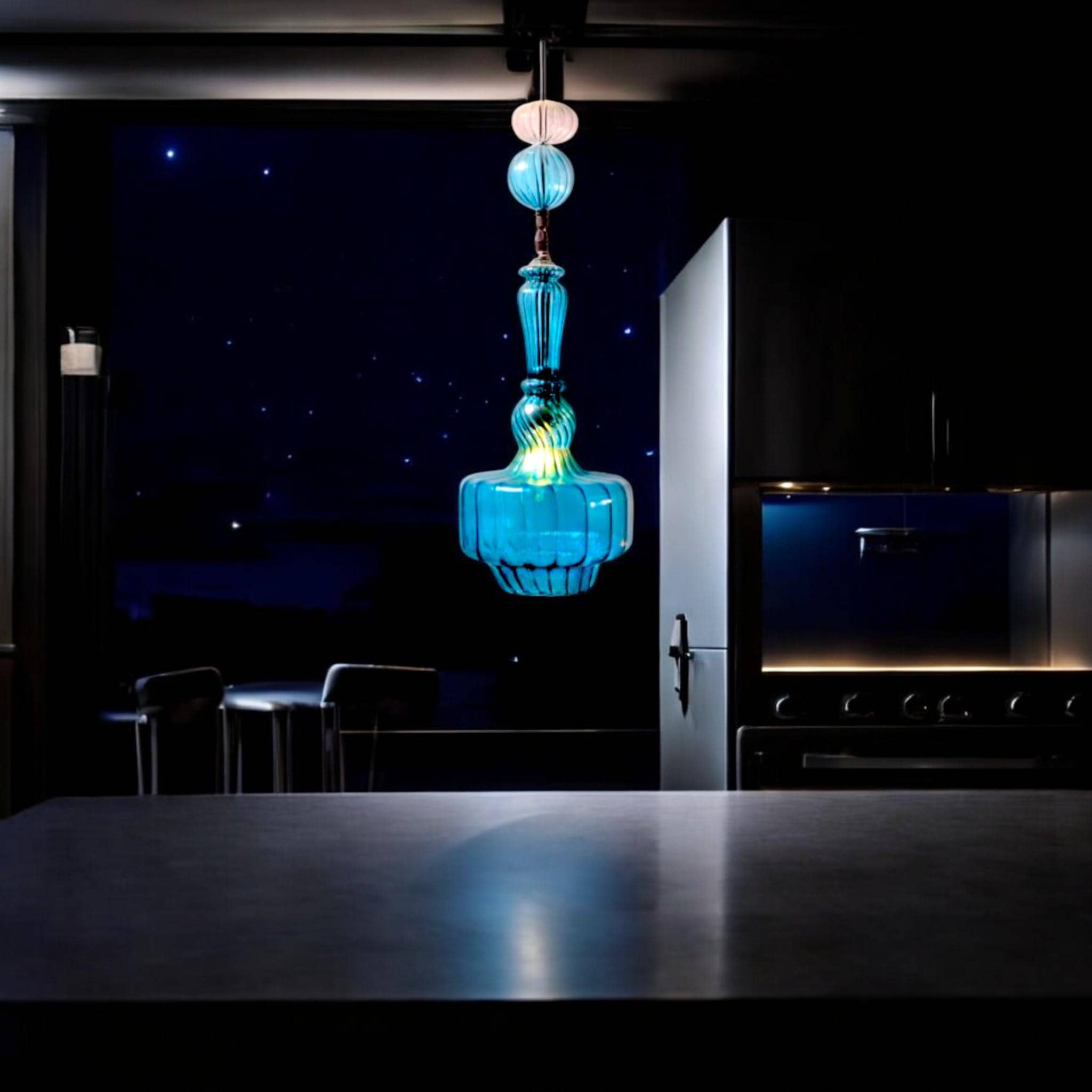 Blown Glass pendant light - Modern pendant light - kitchen island light - ceiling light fixture - dining room  pendant  - pendants lights