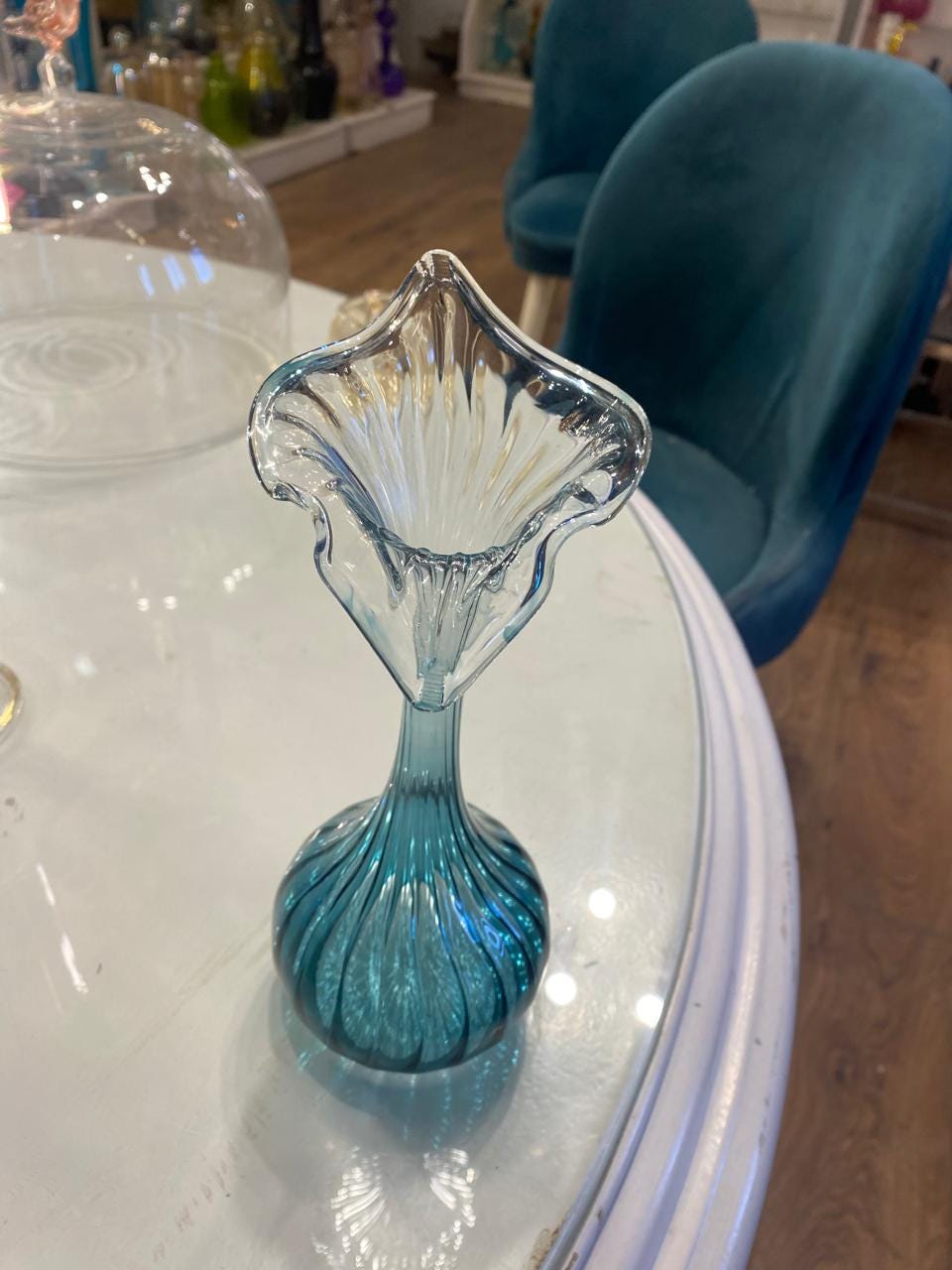 Handmade Custom Glass Vase – Personalized Decorative Flower Vase – Unique Home Decor Gift for Women – Modern & Elegant Blown Glass Art