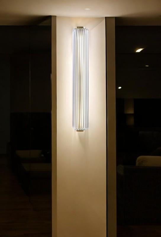 Handmade Linear Glass Wall Sconce | Customizable Artisan Glass Applique for Modern Lighting Design
