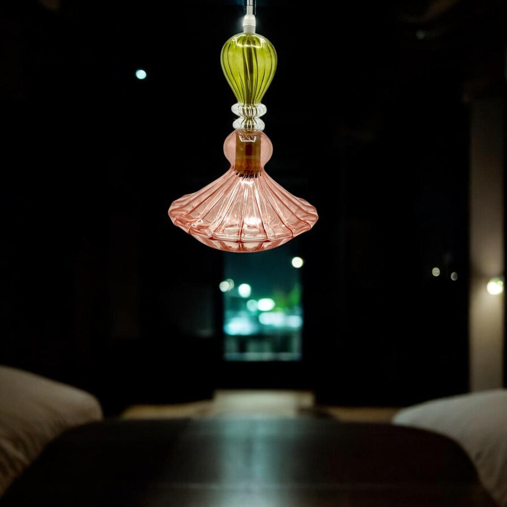Artisan Handcrafted Pendant Light - Elegant Blown Glass Ceiling Fixture for a Stylish Touch