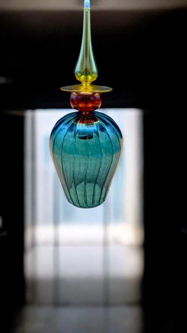 Artisan-Made Glass Ceiling Light - Modern Kitchen Illumination - Chic Dining Room Pendant-Customizable Handblown Glass Pendant Light