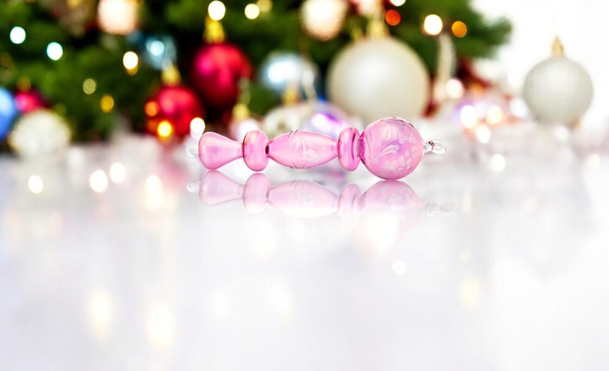 Exquisite Engraved Egyptian Glass Christmas Ornaments - Adorable Hanging Decor - Decorative Tree Topper - Art Glass Holiday Decorations