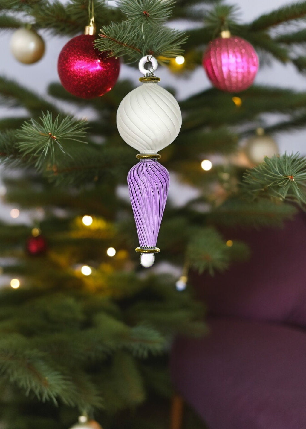 Elegantly Crafted Egyptian Glass Christmas Ornaments - Hand-blown Xmas Tree Decor - Tree Topper Delights - Ideal Holiday Gift