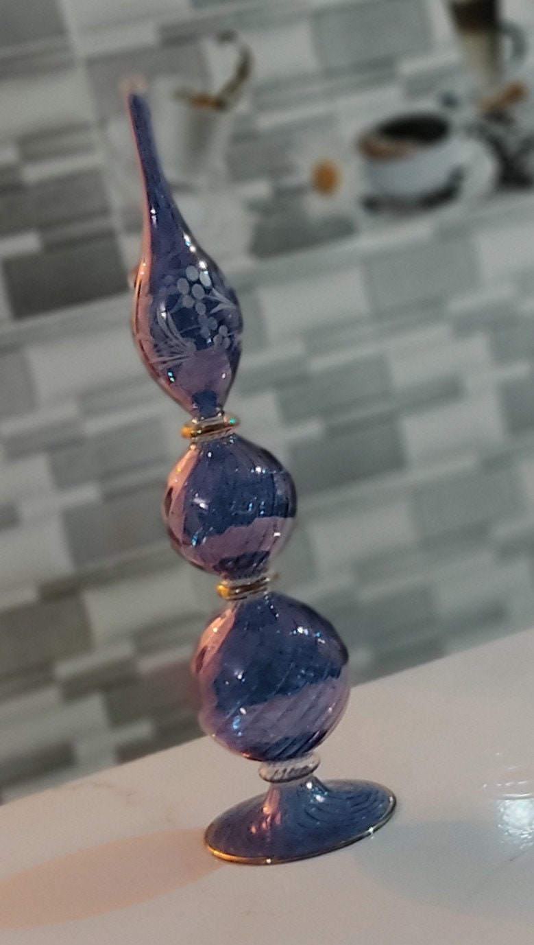 SPHERE blue burble GLASS VASE modern