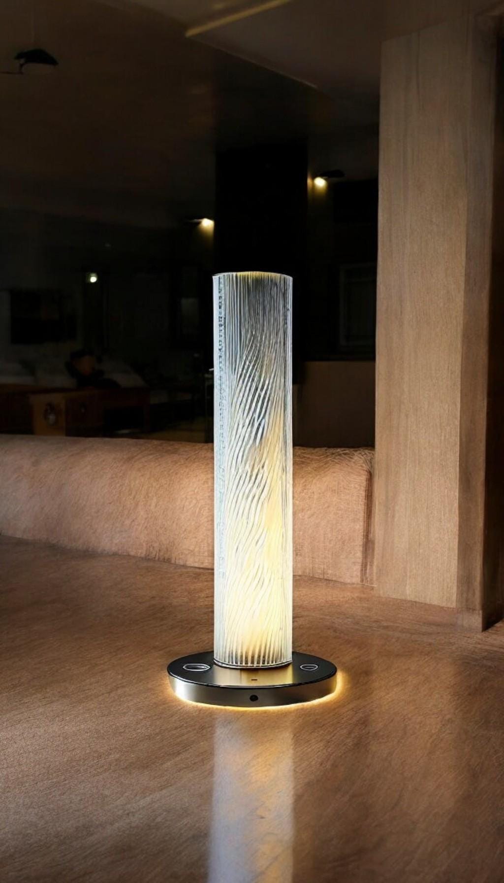 Handcrafted Glass Floor Lamp | Elegant Design with Contemporary Aesthetic & Soft, led Ambient Lighting