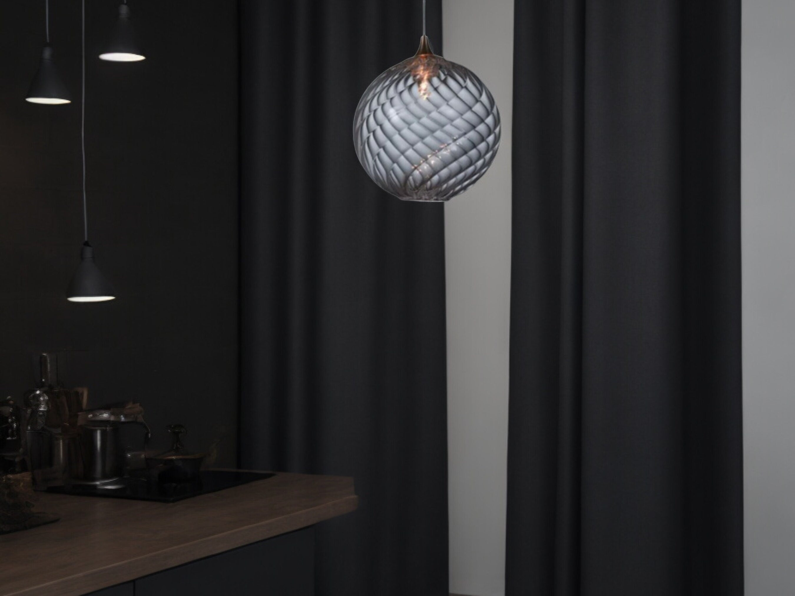 Artisan Chandelier Lamp -Exquisite Handcrafted Glass Pendant Light – Elegant Kitchen Light Fixture-Custom glass pendant light