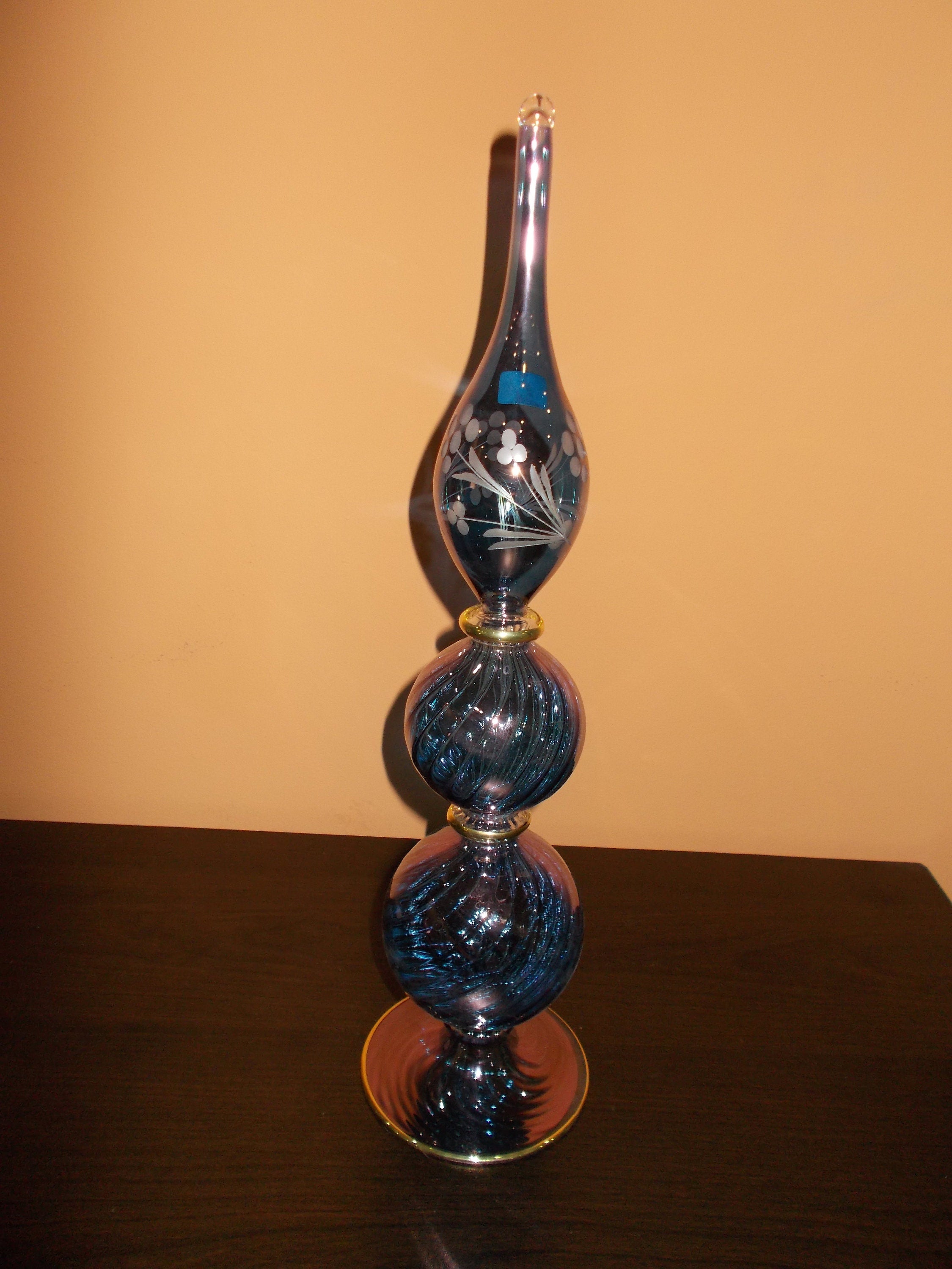 SPHERE blue burble GLASS VASE modern