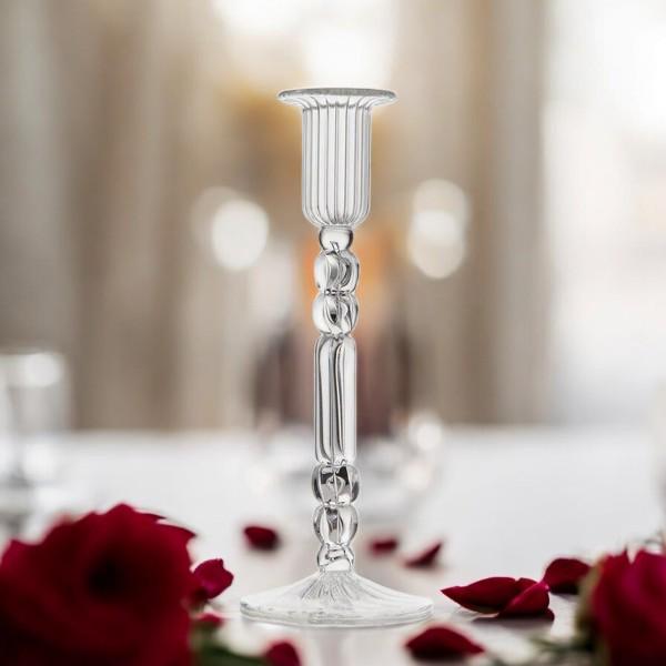 Luxurious Handcrafted Crystal Glass Candlestick Holder with Intricate Detailing  A Timeless Centerpiece for Elegant and Sophisticated Décor
