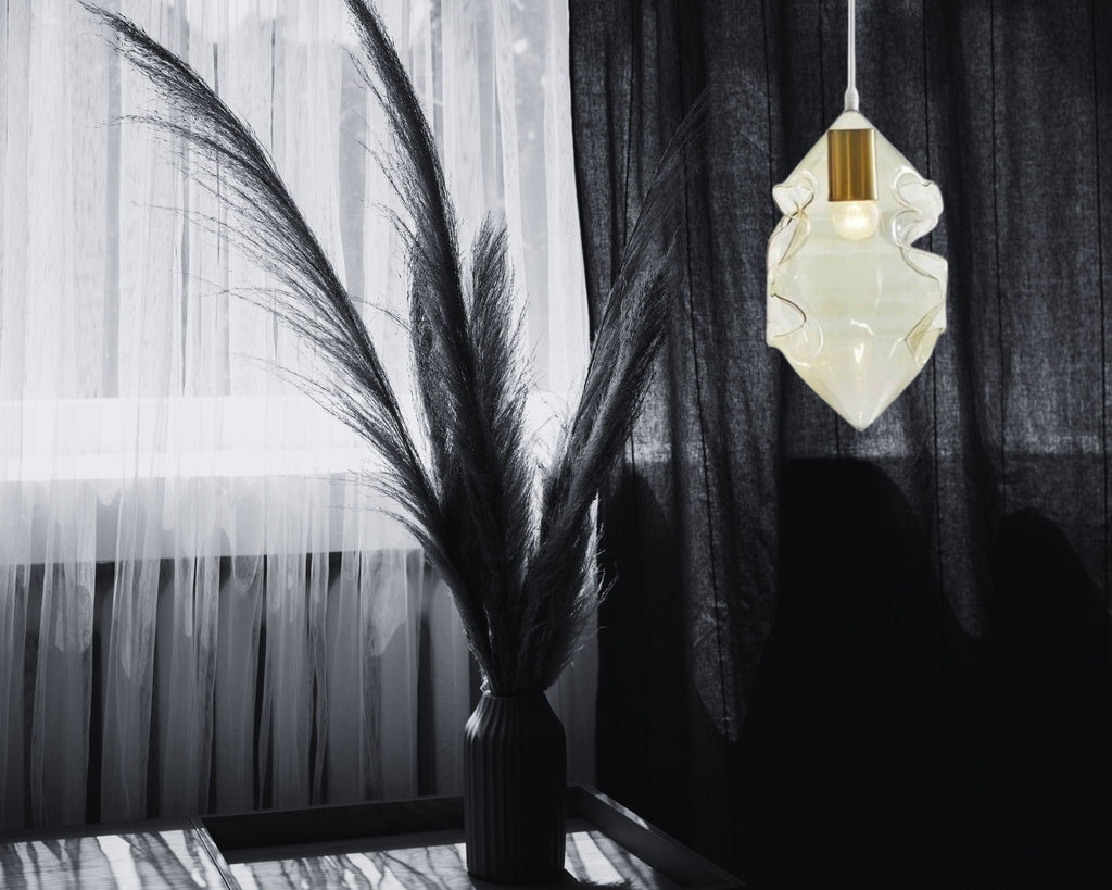 blown glass  pendant light, Unique light fixture, Kitchen décor, Ceiling light, Home décor modern, Light pendants, Dining room Hanging lamp