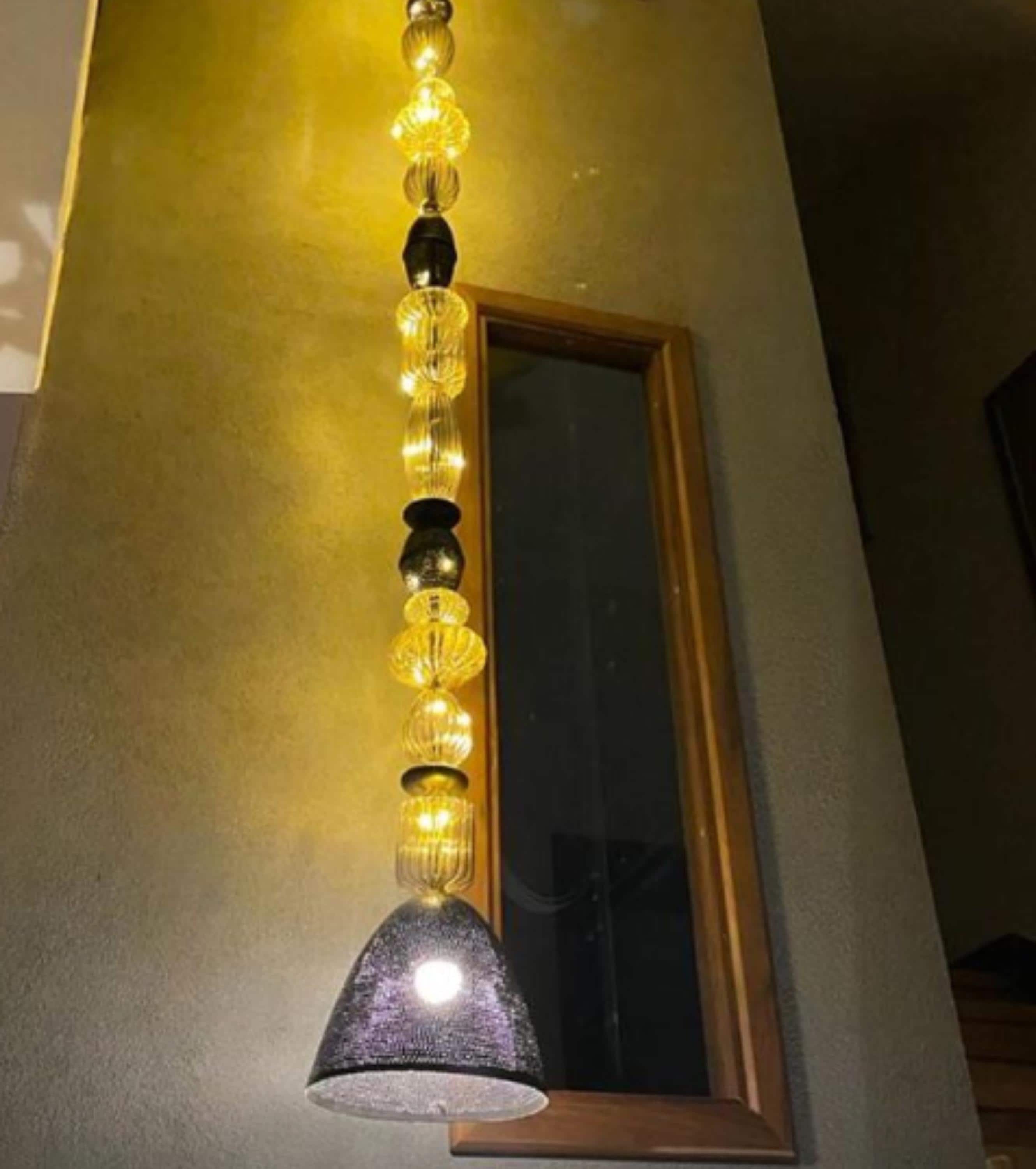 One-of-a-Kind Blown Glass Pendant -Stylish Lighting for Any Room- Modern Art Lighting