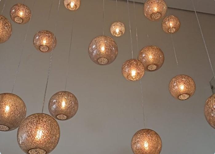 Elegant Handmade Glass Globe Pendant Light – Modern Ceiling Lamp for Kitchen, Bedroom, Dining & Living Room – Home Decor Lighting