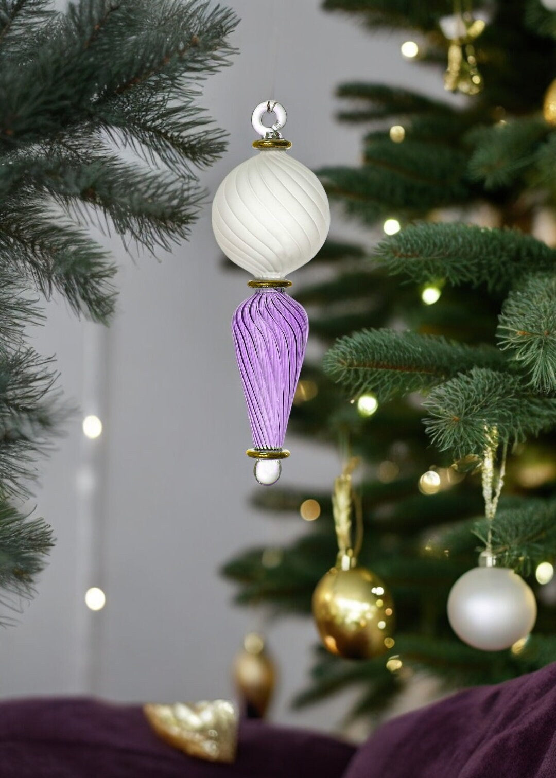 Elegantly Crafted Egyptian Glass Christmas Ornaments - Hand-blown Xmas Tree Decor - Tree Topper Delights - Ideal Holiday Gift