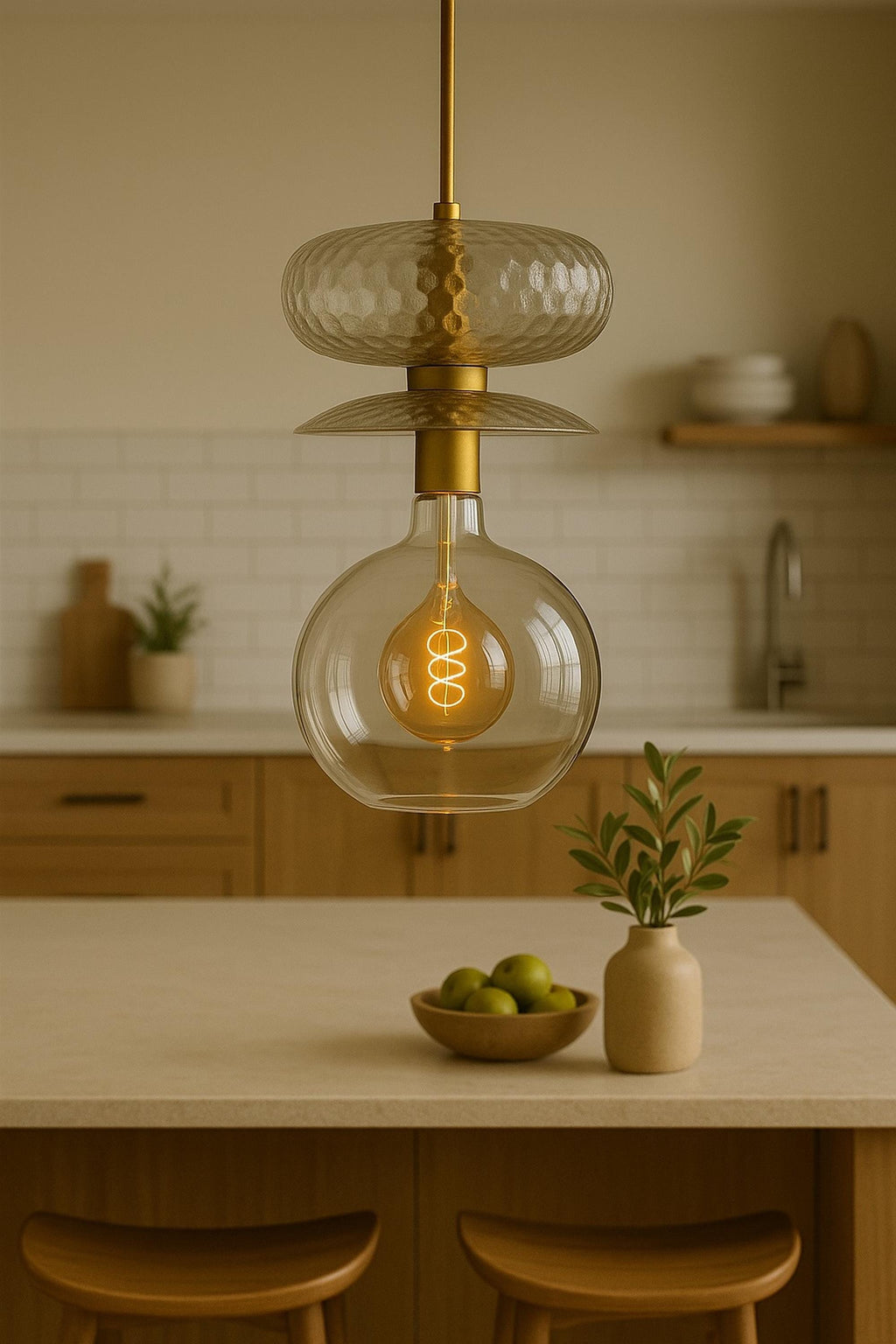 Glass Pendant Light Globe Ceiling Lamp Modern Brass Fixture Custom Kitchen Lighting Dining Room Island Living Room Decor