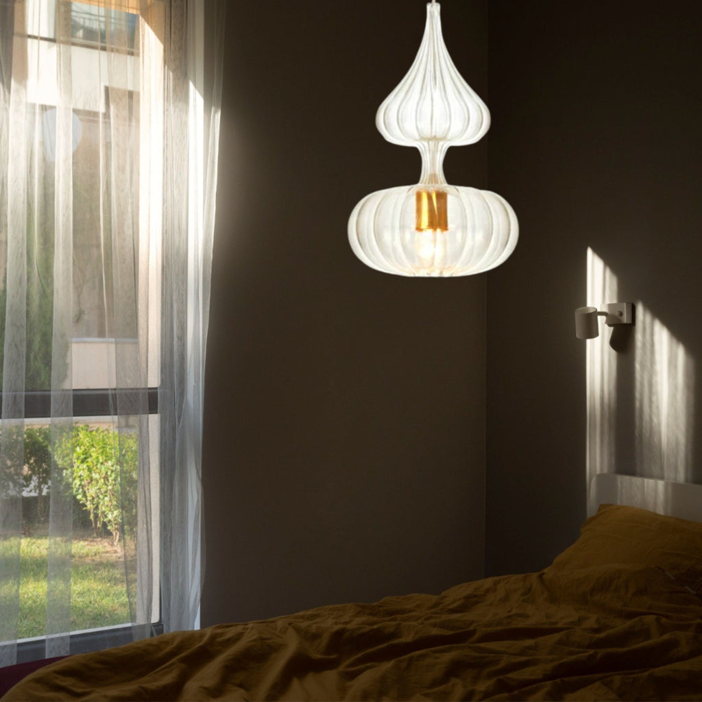 Blown Glass Pendant Light Lamp - Modern Kitchen & Dining Decor - Hanging Lamp Fixture
