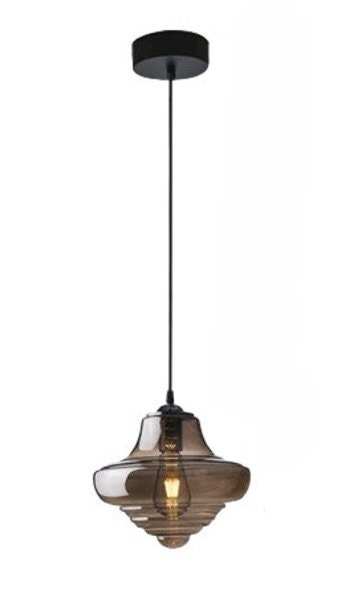 Blown Glass Pendant Light - Artful Fixture - Hanging Lamp for Kitchen Island - Ceiling Lighting