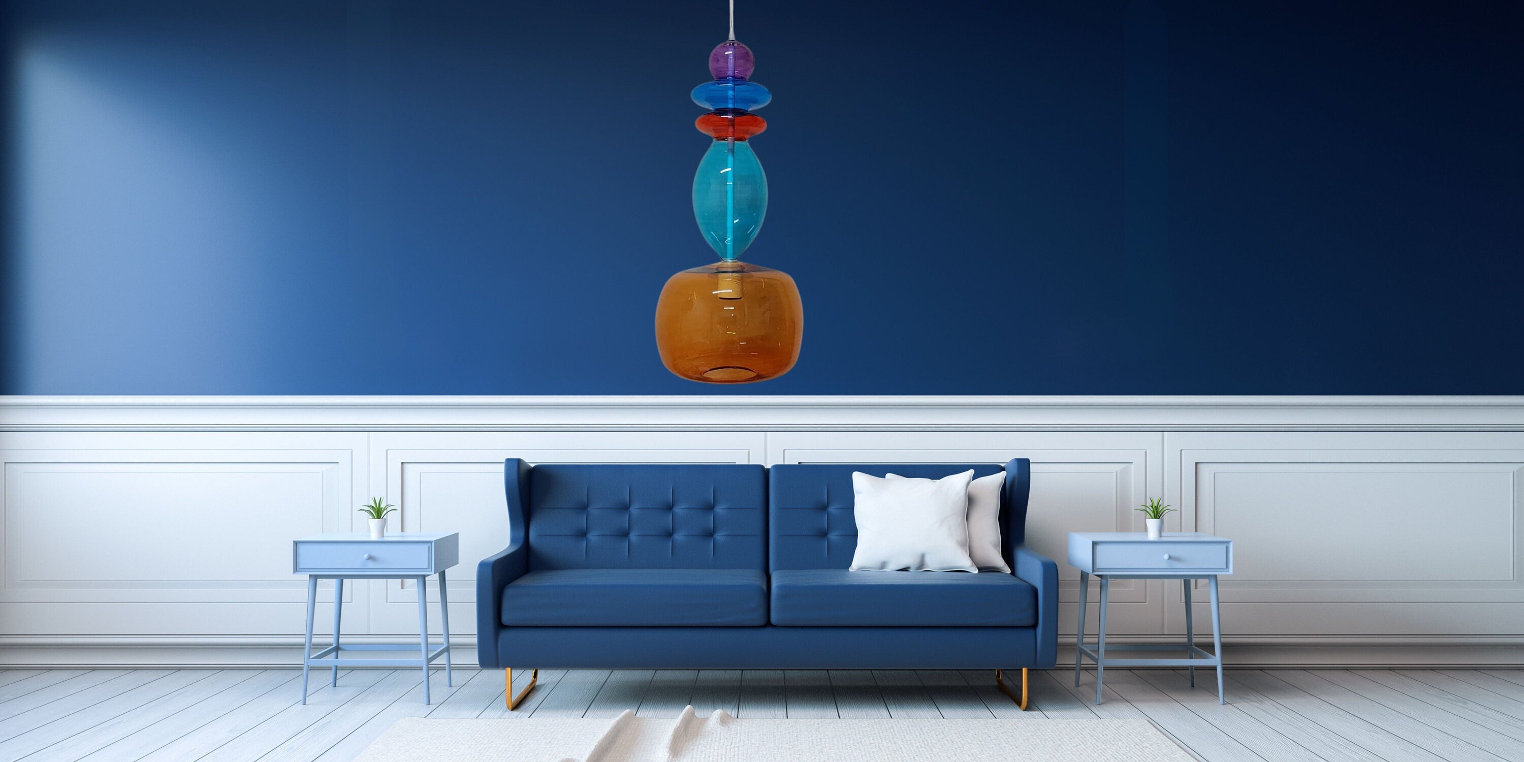 Colorful Glass Pendant Light-Customizable Glass Hanging Lamp-Modern Kitchen Light Fixture-Artisan Blown Glass Light