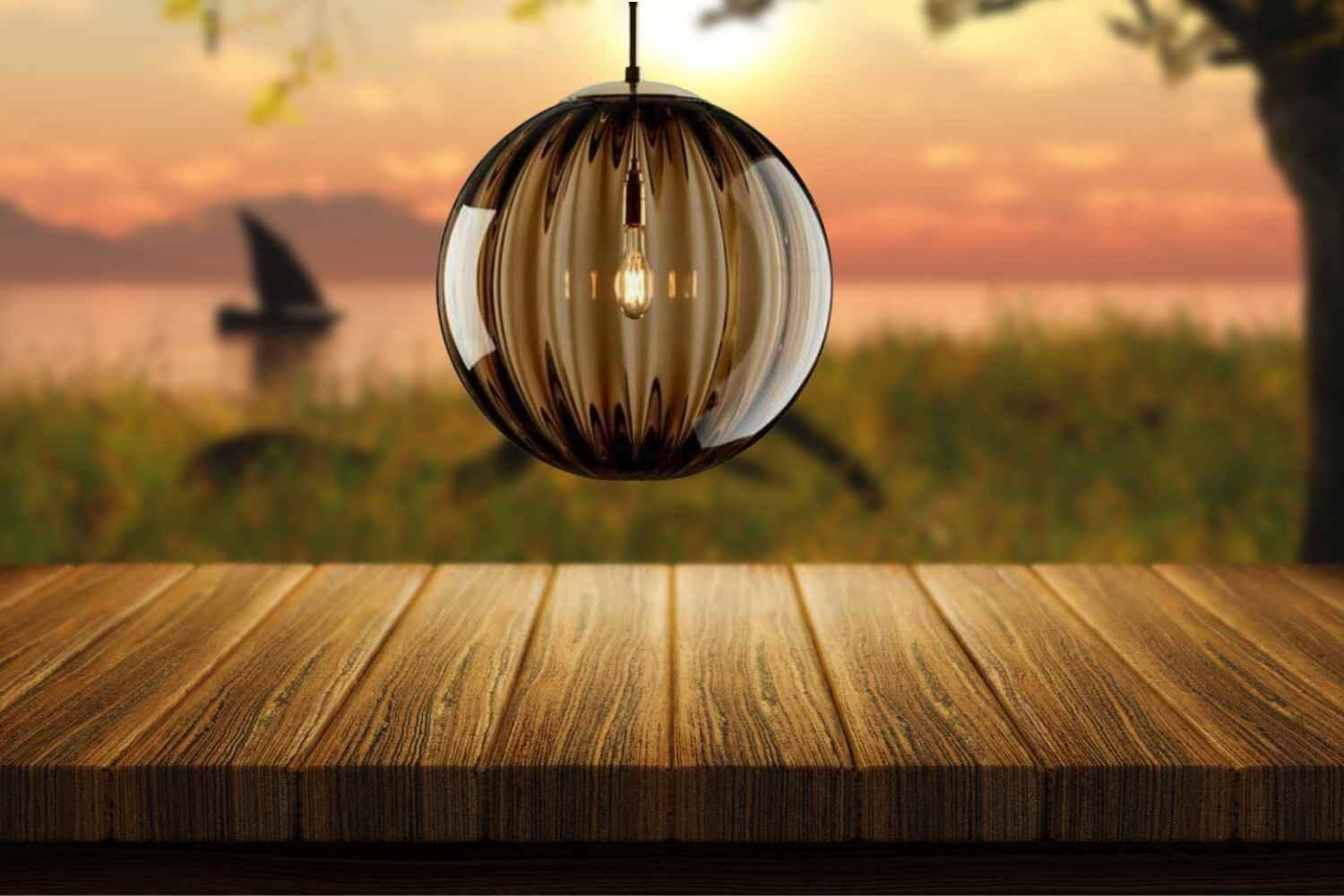 Handmade Glass Globe Pendant Light – Elegant Modern Ceiling Lamp for Kitchen Island, Dining Room, Bedroom & Living Room Home Decor