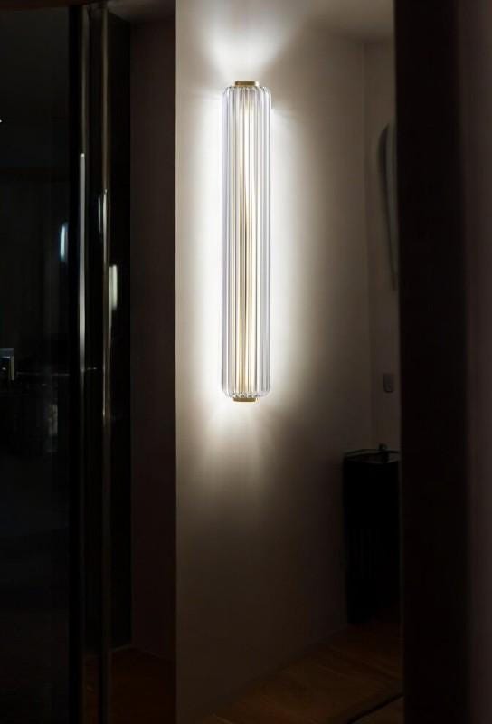 Handmade Linear Glass Wall Sconce | Customizable Artisan Glass Applique for Modern Lighting Design