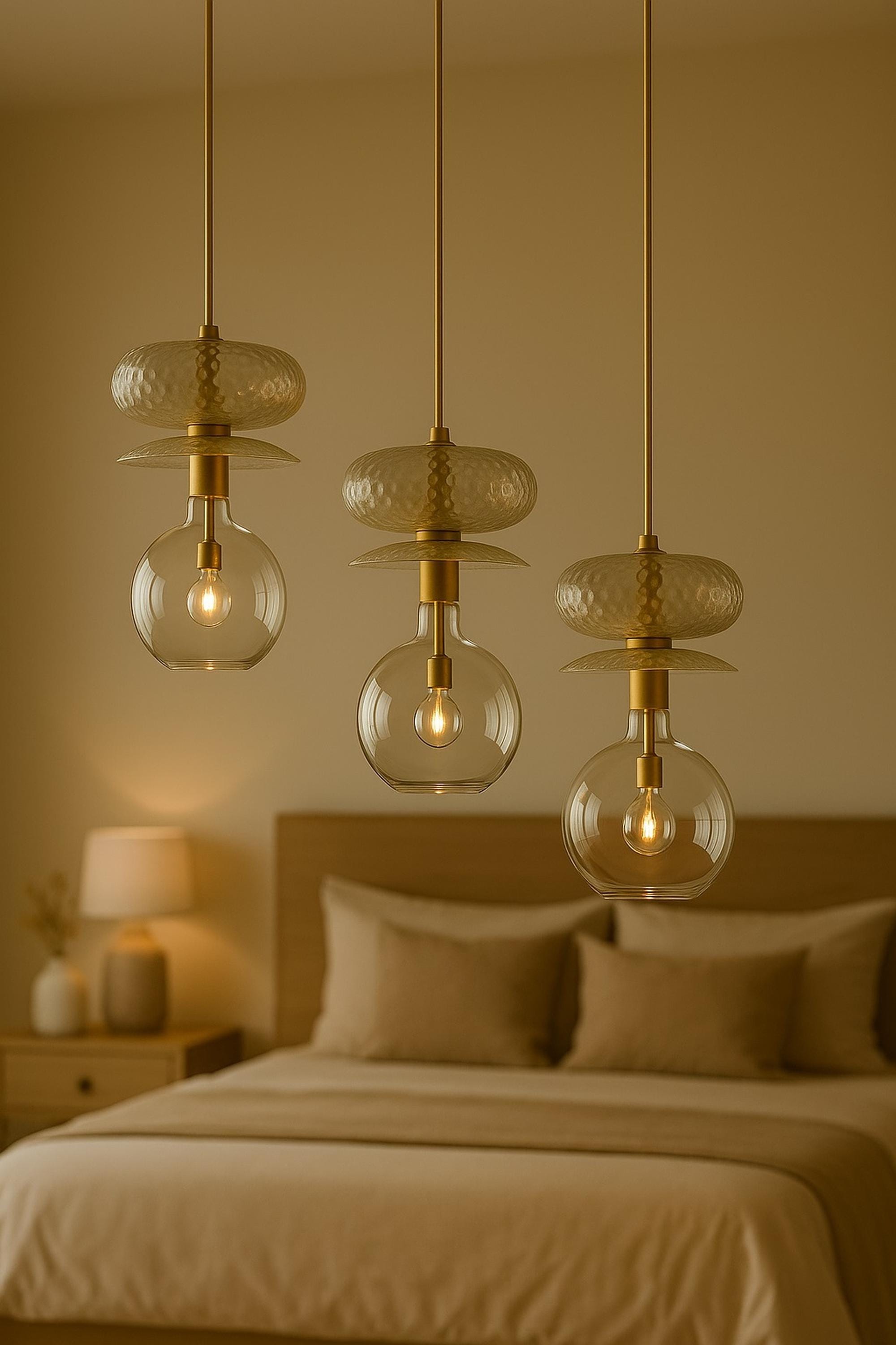 Glass Pendant Light Globe Ceiling Lamp Modern Brass Fixture Custom Kitchen Lighting Dining Room Island Living Room Decor