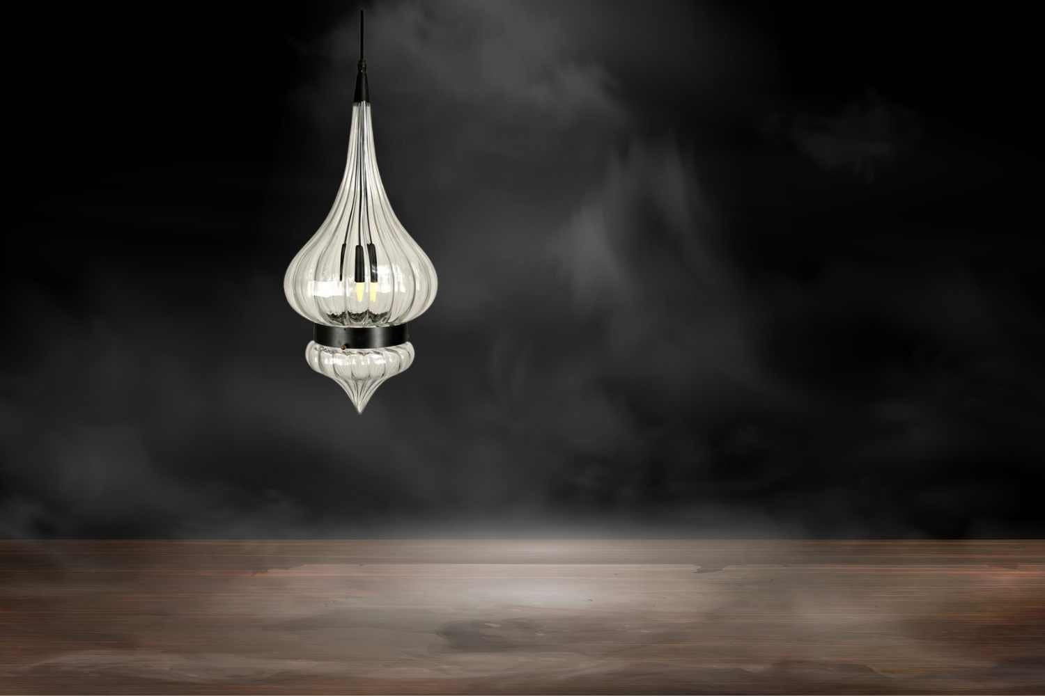 Blown Glass Pendant Light - Modern Decor for Kitchen Island - Custom Hanging Glass Fixture