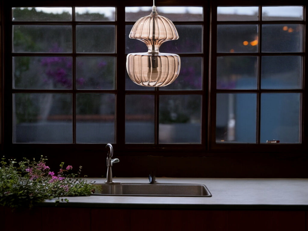 Artisan Handblown Glass Pendant light - Modern Kitchen Island Lighting - Contemporary Ceiling Light - Handmade Kitchen decoration