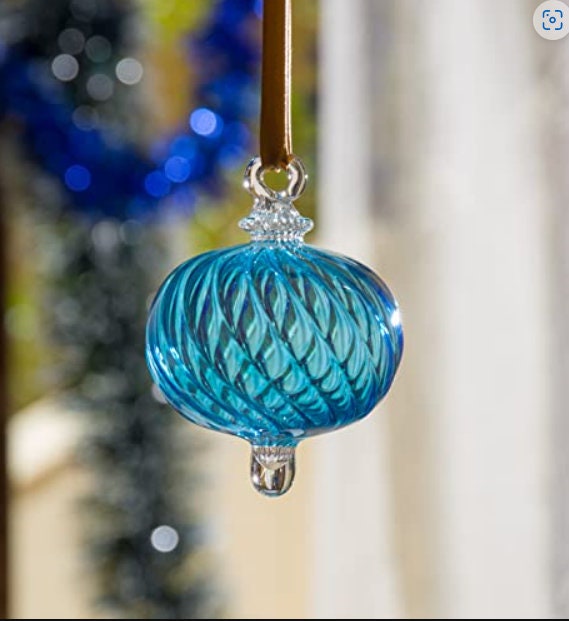 Christmas glass blue Ball Ornaments- Adorable Hanging Decorative Xmas Balls for Christmas Tree Decorations Home-holiday- ocean blue 2023