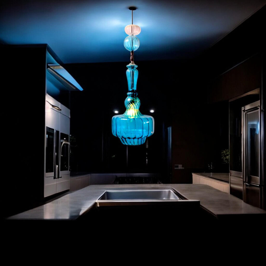 Blown Glass pendant light - Modern pendant light - kitchen island light - ceiling light fixture - dining room  pendant  - pendants lights