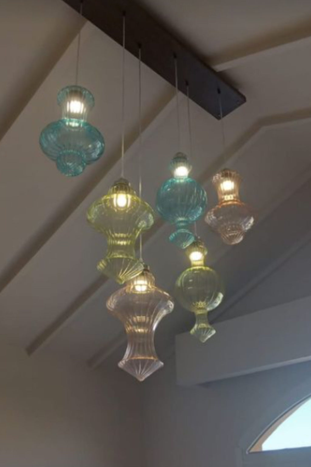 Elegant Modern Pendant Lights - Set of 3 -Blown Glass Ceiling Decor - Dining Room Lighting ceiling decor - custom  light fixture